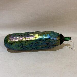 Glass Eye Studio Hand Blown Art Glass Christmas Pickle Holiday Ornament